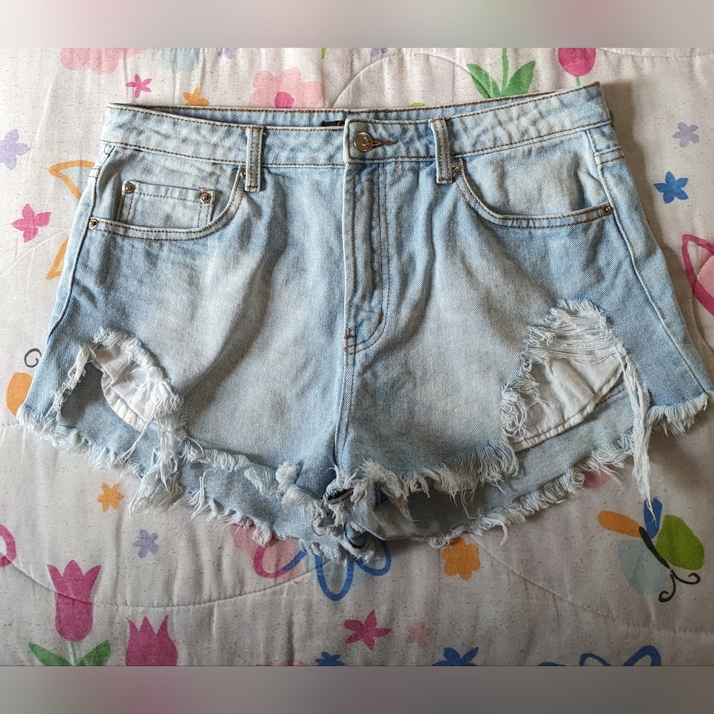 Forever 21 Light Blue High Rise Shorts